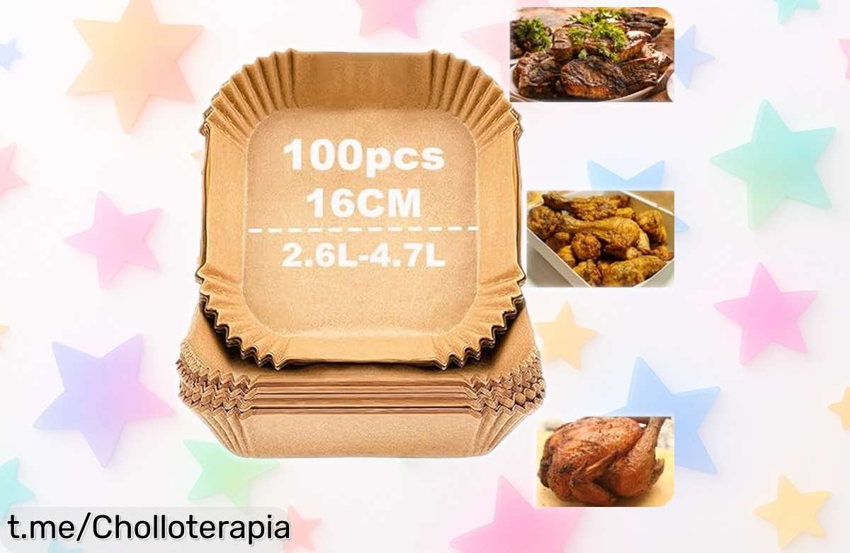 Papel para freidora de aire en pack de 100 unidades: ¡Limpieza fácil y ahorra líos a un precio loco que no podrás dejar pasar!
