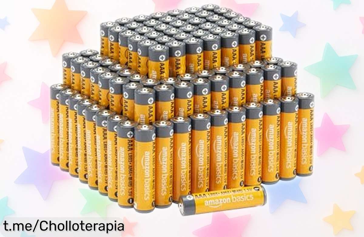 Paquete de 100 pilas alcalinas AAA Amazon Basics que mantienen la carga hasta 10 años a un precio irreal, ¡llena tu casa de energía y aprovecha este super chollo ya!