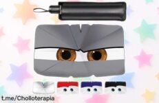 Parasol universal para coche con diseño molón, el ofertón que te protege del calor y se guarda fácil en su bolsa práctica, ¡no dejes pasar esta oportunidad increíble!