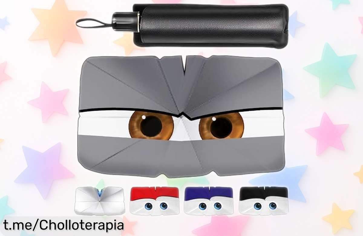 Parasol universal para coche con diseño molón, el ofertón que te protege del calor y se guarda fácil en su bolsa práctica, ¡no dejes pasar esta oportunidad increíble!