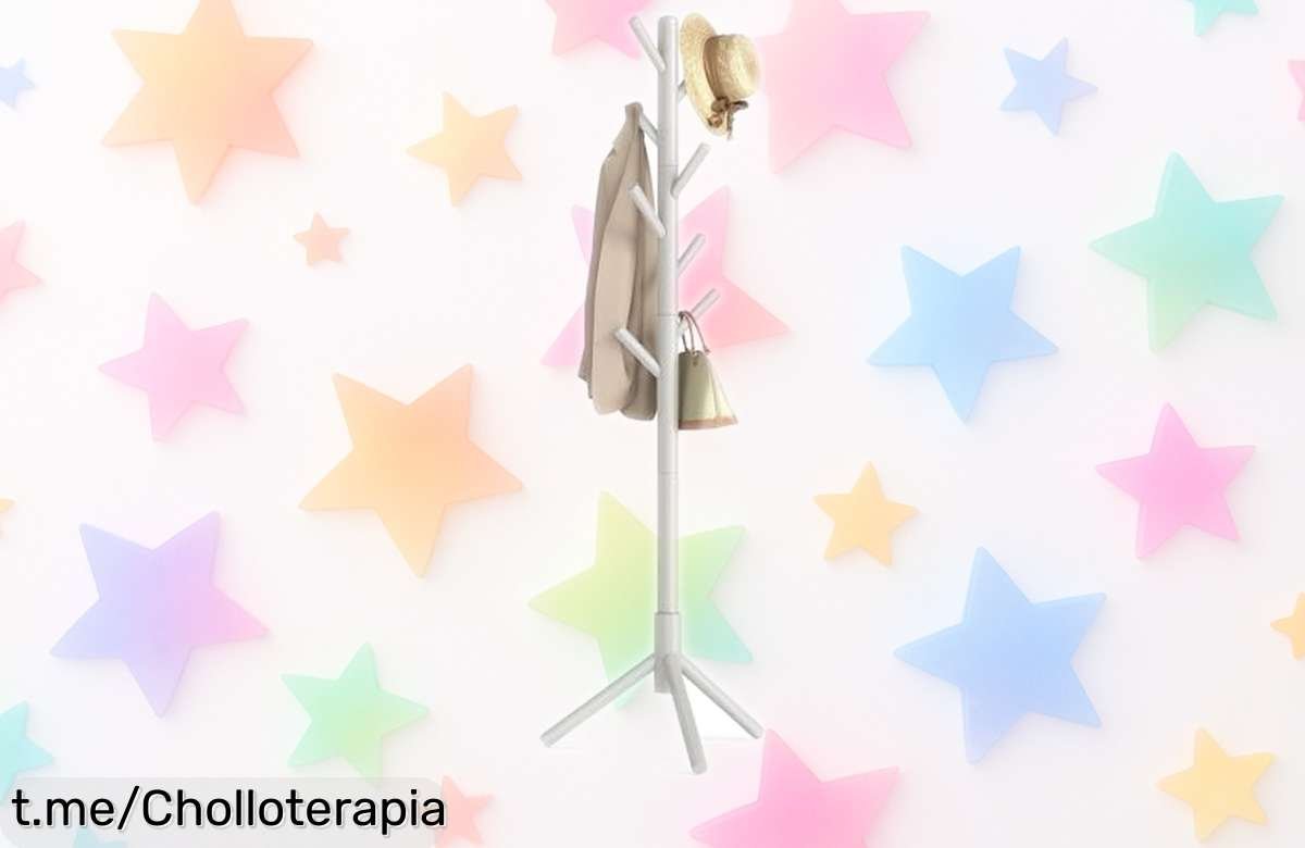 Perchero en forma de árbol VASAGLE con 8 ganchos para toda la familia, ¡aprovecha este chollo y dale orden a tu hogar ya!