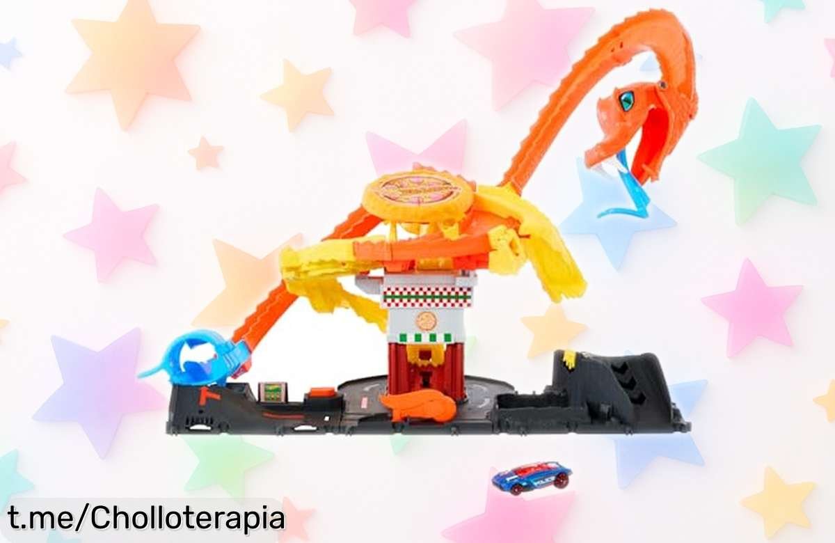 Pista Hot Wheels City con serpiente y coche incluido: ¡acción sin límites a un precio de locura que no puedes dejar escapar!