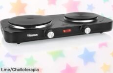 Placa de cocina portátil Tristar KP6152 con quemadores potentes a precio loco, perfecta para llevar tu comida y momentos de felicidad a cualquier lugar. ¡No te la pierdas!