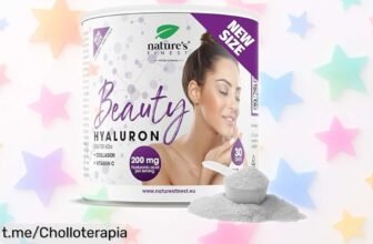 Polvo de colágeno y ácido hialurónico Nature’s Finest para una piel firme e hidratada, ¡aprovecha este precio loco y dale a tu belleza el cariño que se merece!