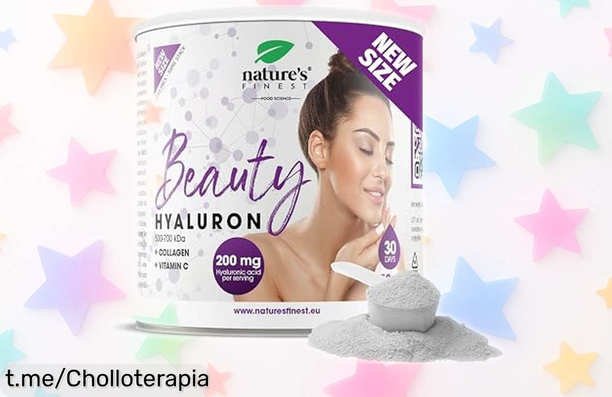 Polvo de colágeno y ácido hialurónico Nature’s Finest para una piel firme e hidratada, ¡aprovecha este precio loco y dale a tu belleza el cariño que se merece!