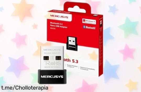 Potente adaptador USB nano Bluetooth 5.4 Mercusys para conectar 7 dispositivos y disfrutar de una señal superestable, ¡ofertón que desaparecerá rápido!