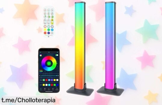 Potente barra de luz LED RGB regulable para tu habitación: ambienta con ritmo y a un precio rebajado, no te quedes sin la magia en tu hogar. ¡Hazla tuya ahora!
