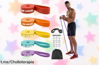 Potente kit Zacro de 5 bandas elásticas para entrenar donde quieras a un precio increíblemente rebajado, ¡ponte fuerte sin excusas y empieza hoy mismo!