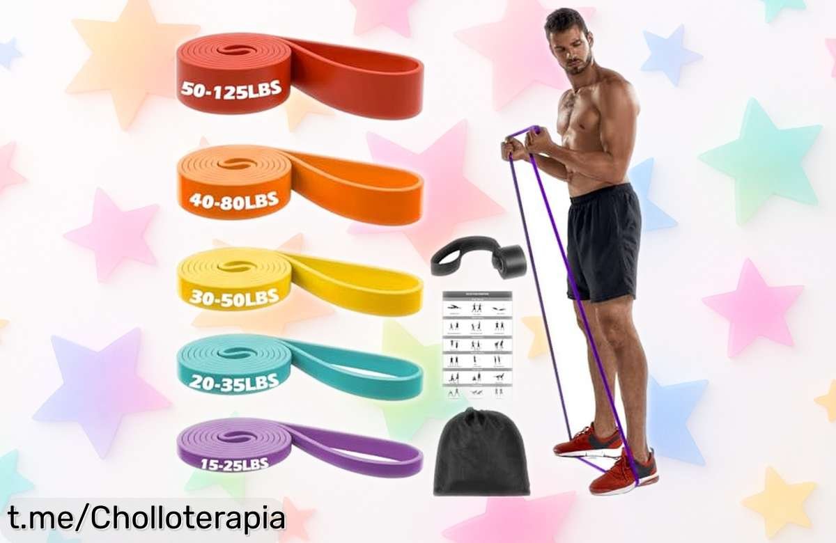 Potente kit Zacro de 5 bandas elásticas para entrenar donde quieras a un precio increíblemente rebajado, ¡ponte fuerte sin excusas y empieza hoy mismo!