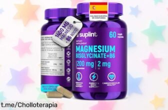 Potente magnesio bisglicinato con B6 para más energía y menos calambres, ¡ofertón de 60 cápsulas! Aprovecha este precio loco antes que se agote, tu bienestar merece lo mejor.