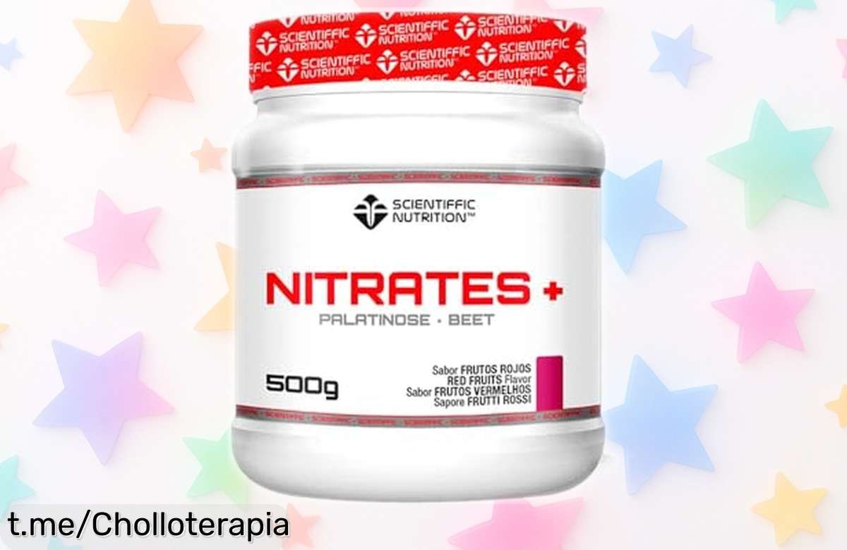 Potente nitratos en polvo Scientiffic Nutrition para energía explosiva y rendimiento máximo en el gym, ¡aprovecha este chollo con sabor a frutos rojos antes que se acabe!