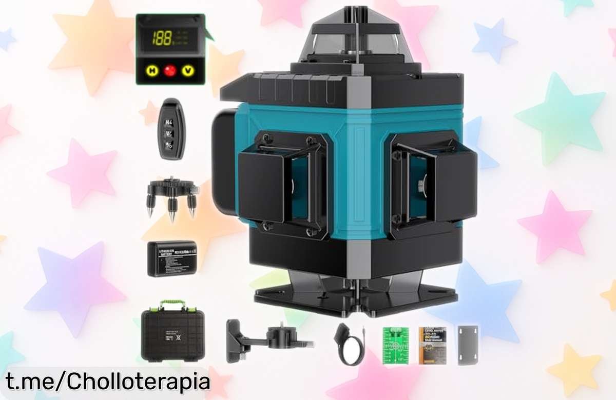 Potente nivel láser verde 16 líneas con autonivelación y base magnética, ¡ahora a un precio de risa! No te quedes sin el tuyo y transforma tus proyectos en un abrir y cerrar de ojos.