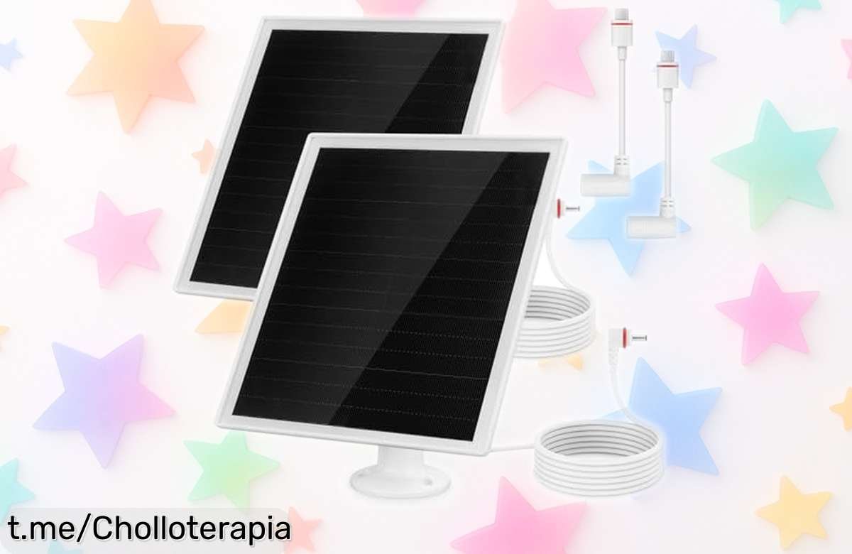 Potente pack de 2 paneles solares USB C para cámaras de seguridad con promociones irresistibles, despídete de las pilas y haz que tu hogar brille sin complicaciones.