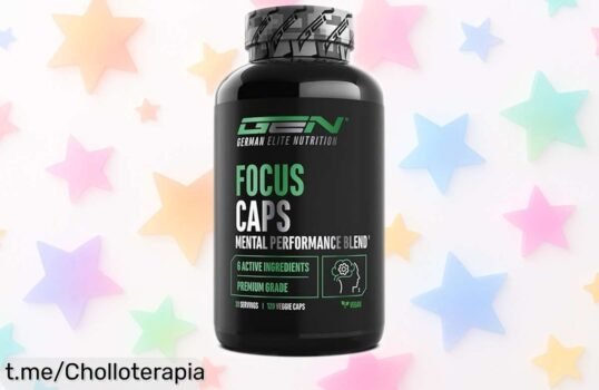 Potente suplemento Focus Caps con 320 mg de cafeína que maximiza tu energía y concentración, ¡aprovecha este ofertón único antes de que se acabe!