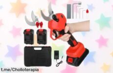 Potente tijera de poda eléctrica con batería y pantalla LCD a precio increíble, aprovecha este ofertón que hará tu jardín más hermoso en un santiamén. ¡Compra ya antes de que se acabe!