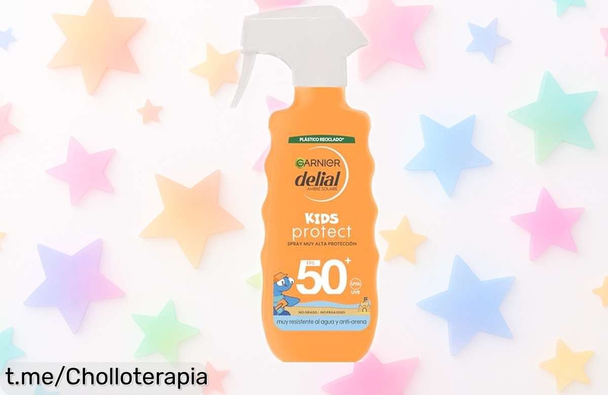 Protector solar en spray Garnier Delial Niños FPS 50+, increíble chollazo para cuidar la piel de los peques mientras juegan sin quemarse. ¡No te quedes sin él y haz sus días más felices!