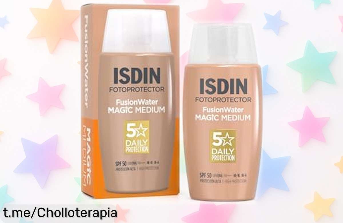 Protector solar facial ISDIN Fusion Water Color Medium SPF 50, el chollo que necesitas para cuidar tu piel y lucir espectacular sin esfuerzo ¡No dejes pasar esta oferta increíble!