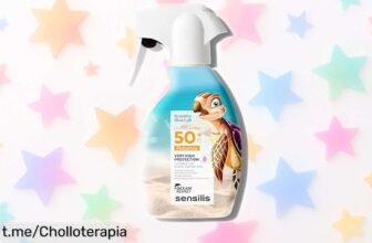 Protector solar infantil en spray Sensilis SPF50+ con absorción rápida y beneficios de aloe, ¡rebajado para que sus pequeños disfruten del sol sin preocupaciones!
