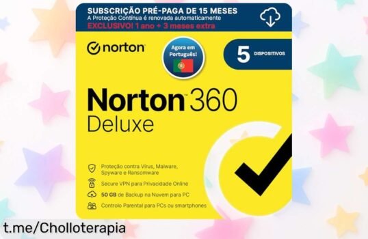 Protege tu mundo digital con el antivirus Norton 360 Deluxe, ¡ofertón para 5 dispositivos y almacenamiento seguro por solo 15 meses! La seguridad al mejor precio nunca estuvo tan cerca.