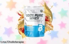 Proteína en polvo BioTechUSA 100% Pure Whey sabor tarta de manzana, rebaja increíble para que te recuperes rápido y disfrutes deliciosos batidos. ¡No dejes pasar este ofertón!