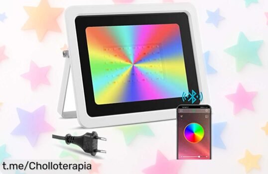 Proyector LED exterior 100W RGBW: el ofertón que ilumina tus fiestas y jardines con colores increíbles a un precio nunca visto, ¡no te lo pierdas!