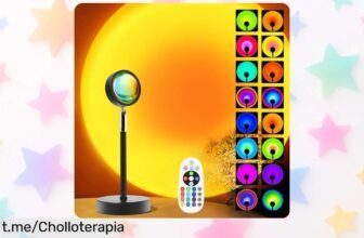 Proyector de lámpara puesta de sol con mando a distancia y 16 colores rebajado para que en tu casa brille la alegría; transforma tus momentos en recuerdos inolvidables.