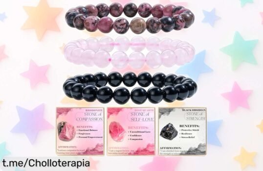 Pulseras de piedras naturales Bivei en pack de 3 a precio de ganga, equilibrio y estilo que no podrás dejar escapar ¡Hazte con ellas antes que se agoten!