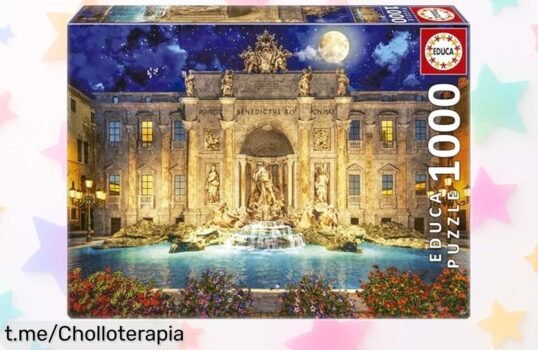Puzzle de 1000 piezas Educa de la Fontana di Trevi en Roma, un ofertón espectacular para ejercitar tu mente y disfrutar creando, ¡no te lo pierdas!