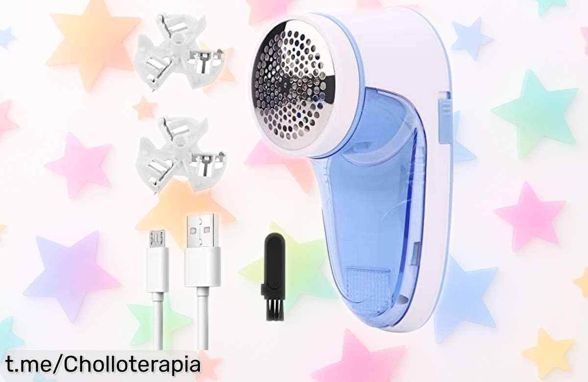 Quitapelusas eléctrico portátil que cuida tu ropa, súper rápido y con 2 repuestos: este ofertón te hará amar tus suéteres sin pelusa. ¡No dejes pasar esta oportunidad!