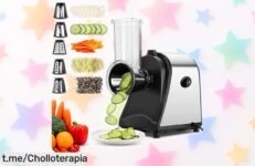 Rallador eléctrico Meykey con 5 cuchillas potentes a un precio loco: corta y ralla en un plis, ideal para hacer tu cocina más fácil y divertida. ¡No te quedes sin el tuyo!