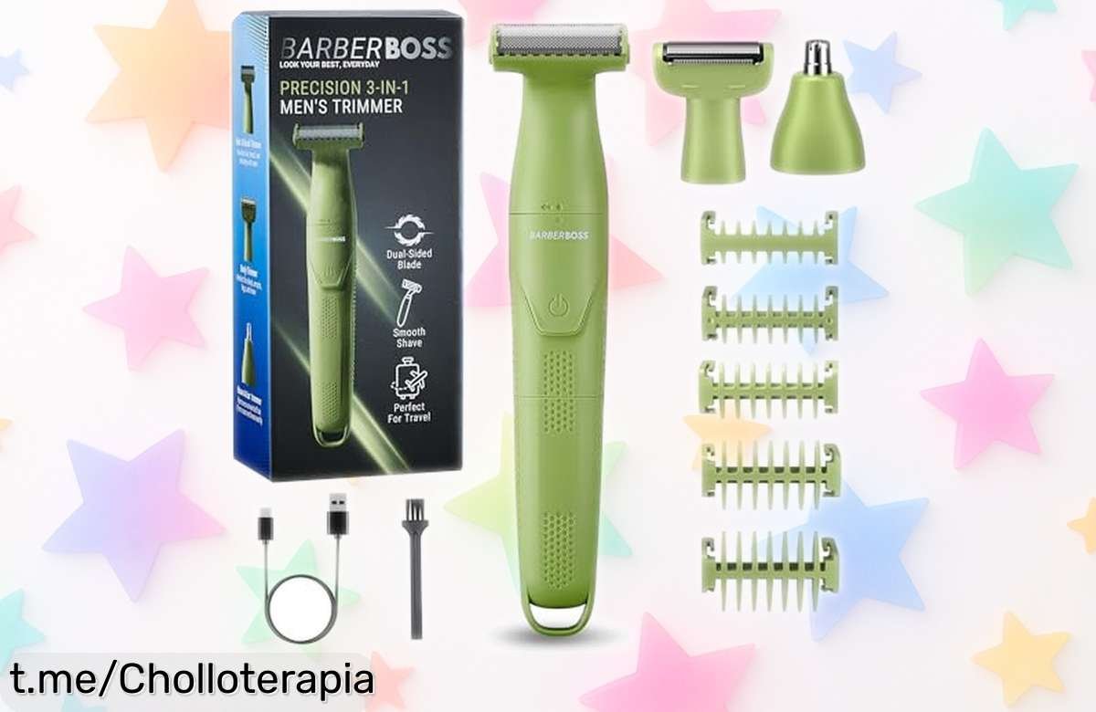 Recortador 3 en 1 BarberBoss QR2302: ¡super chollo para lucir genial en barba, cuerpo y nariz a un precio increíble! Aprovecha esta ocasión única antes de que se acabe.