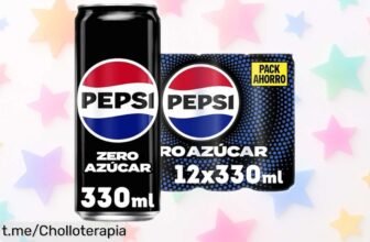 Refresco de cola Pepsi Zero pack de 12 latas a precio increíble, disfruta sin remordimientos y haz que cada sorbo sea un momentazo genial, ¡no te lo pierdas!