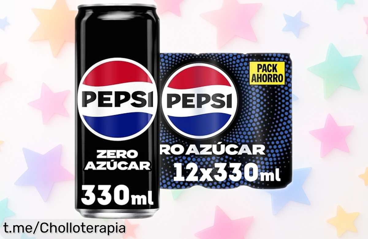 Refresco de cola Pepsi Zero pack de 12 latas a precio increíble, disfruta sin remordimientos y haz que cada sorbo sea un momentazo genial, ¡no te lo pierdas!