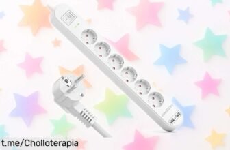 Regleta de 6 enchufes y USBA deleyCON, ¡la solución perfecta para tus cables! Aprovecha el precio regalado y mantén todo bajo control antes de que se acabe.