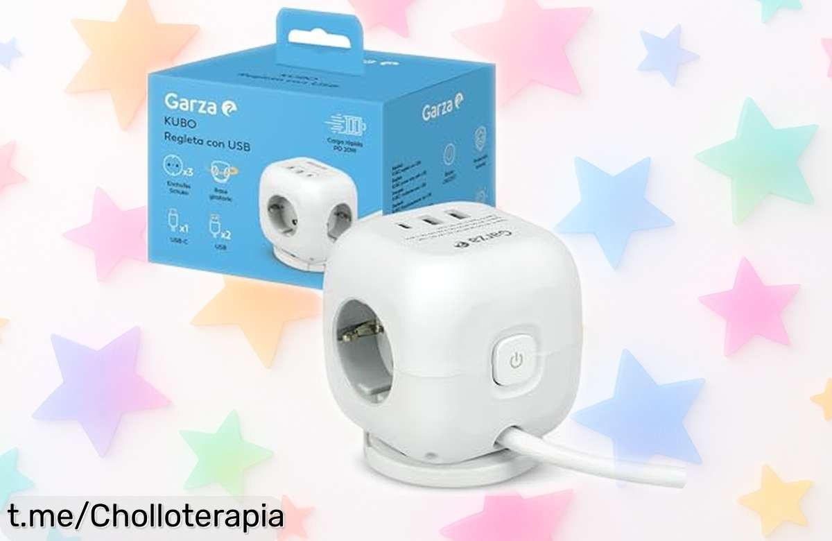 Regleta múltiple Garza con 3 enchufes y USB: ¡Ofertón que no se ve todos los días! Carga rápida para tus dispositivos y adiós a los líos de cables, aprovecha esta oportunidad única.