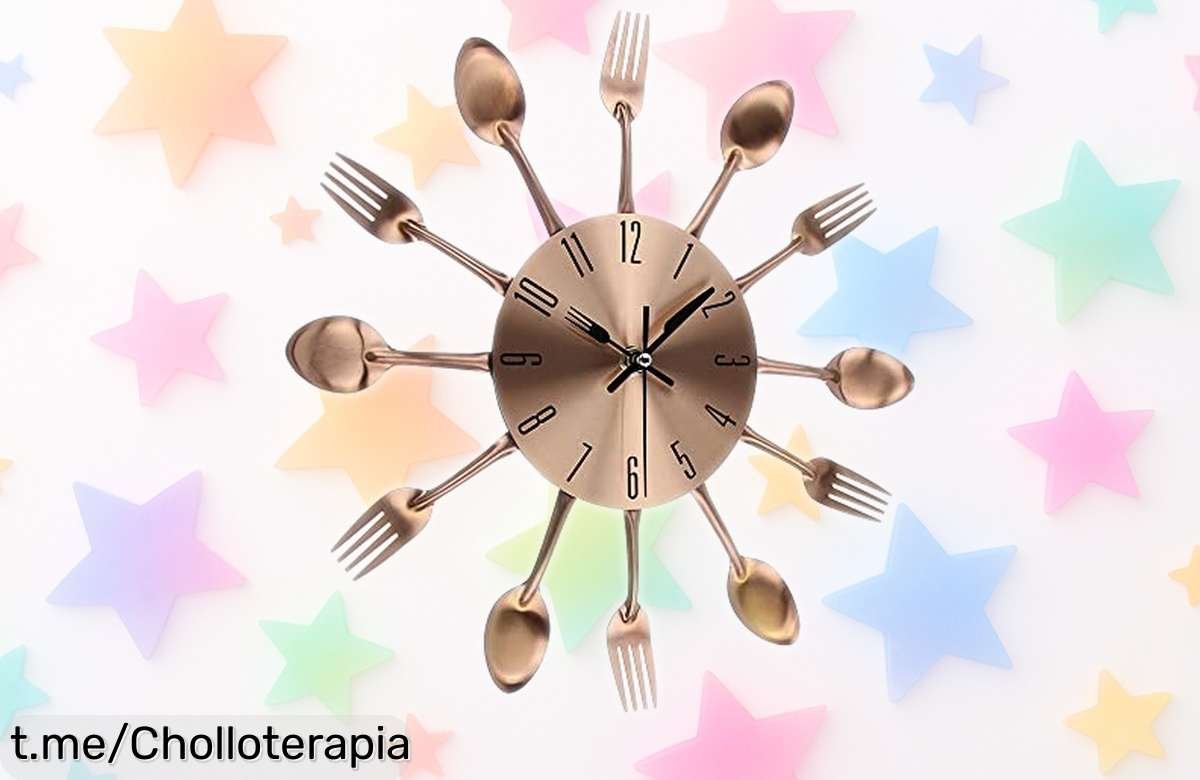 Reloj de pared 3D con cucharas y tenedores que hará brillar tu cocina; aprovecha este ofertón a precio tirado y dale un toque único mientras disfrutas cada segundo.