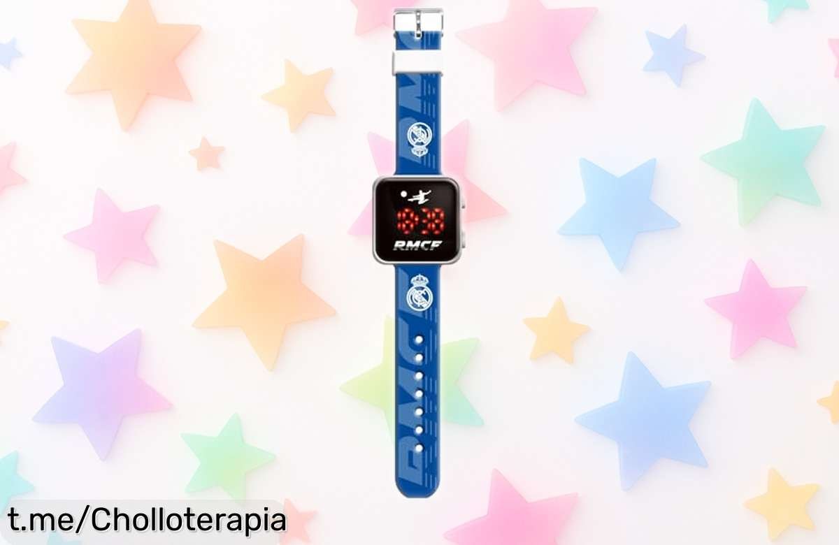 Reloj digital LED del Real Madrid para niños, super claro y con batería que dura todo el día, un regalazo a precio loco que hará felices a los pequeños fanáticos del fútbol.