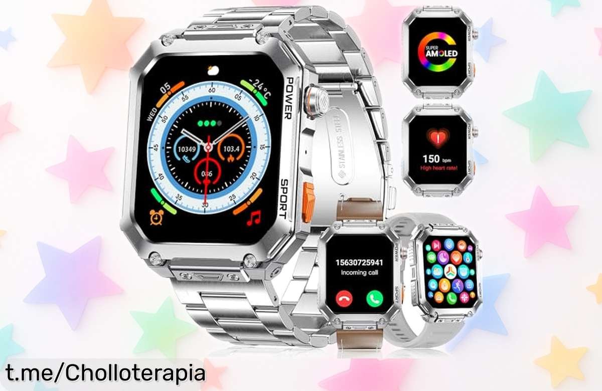 Reloj inteligente militar para hombre con 100+ modos deportivos, llamadas y mensajes: ¡llevátelo ahora a un precio loco que no se vuelve a repetir!