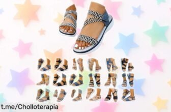 Sandalias de mujer con tacón de cuña y suela antideslizante, diseño que va con todo a un precio increíblemente bajo. ¡No te quedes sin las tuyas y brilla en cada paso!