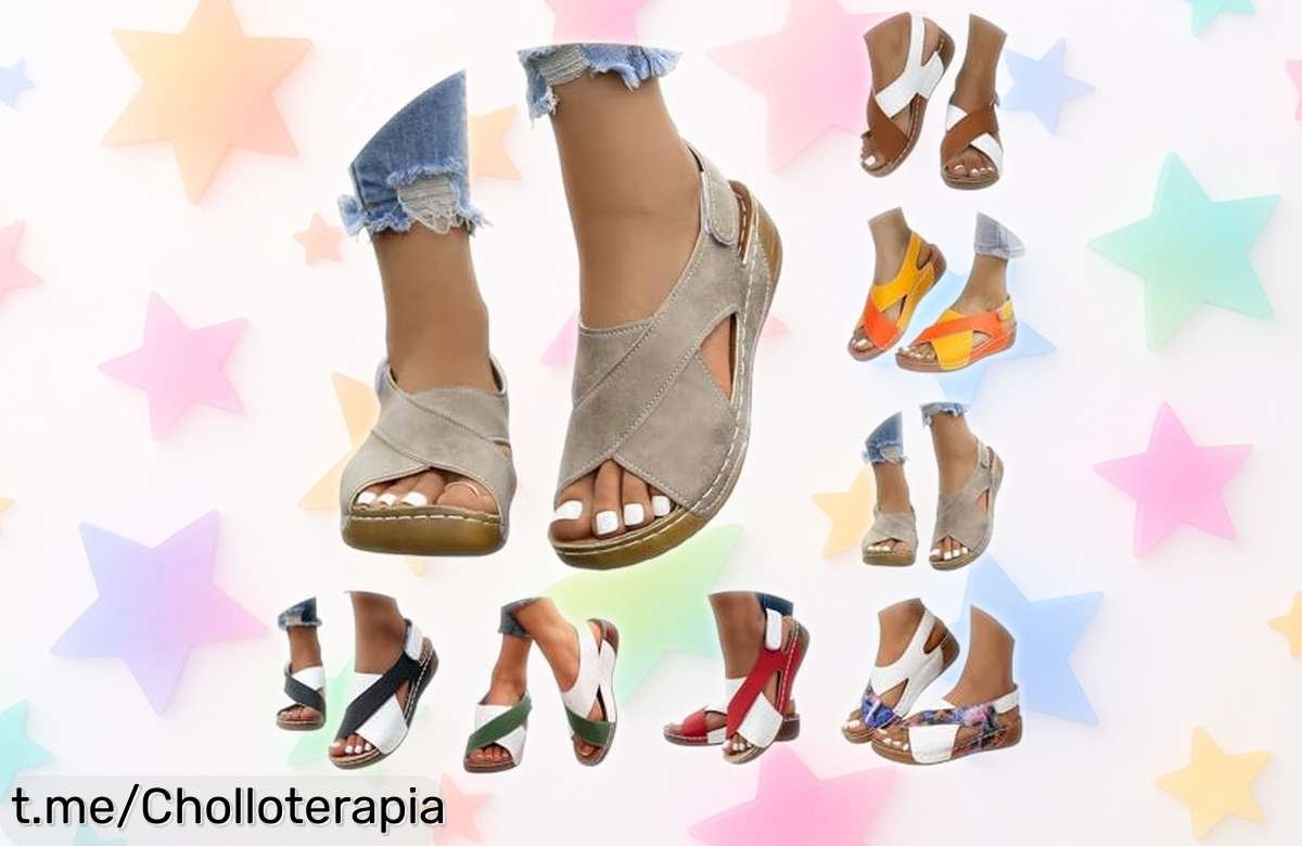 Sandalias romanas con cuña ligera que molan, ¡aplica el cupón y llévatelas a un precio de escándalo! No te quedes sin las tuyas hoy mismo.