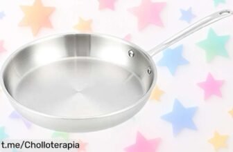 Sartén de acero inoxidable Amazon Basics con triple capa, más resistente que nunca a un precio loco que te hará disfrutar cada receta sin preocupaciones. ¡No deje pasar esta oferta!