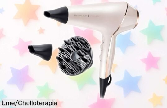 Secador de pelo Remington AC9140 a precio locazo: seca rápido, controla el encrespado y fija tu peinado todo el día. ¡No dejes pasar esta oferta que hará sonreír tu cabello!