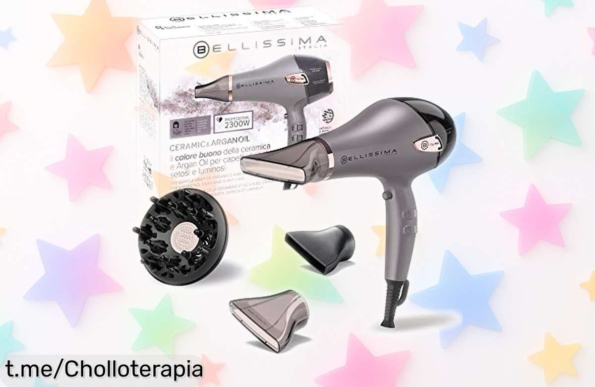 Secador de pelo profesional Bellissima Ceramic & Argan Oil: suavidad y brillo al instante por un precio tirado, ¡no te lo puedes perder!