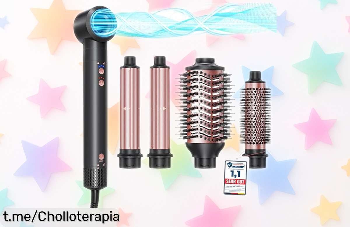Secador y rizador 5 en 1 BESTOPE PRO: no te pierdas este super chollo para lograr peinados brillantes y voluminosos al instante, ¡aprovecha que el precio ha bajado de manera increíble!