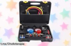 Set bomba de vacío con manómetros y mangueras para aire acondicionado, ¡un ofertón que te da el control total sin complicaciones! Aprovecha esta oportunidad única ya mismo.