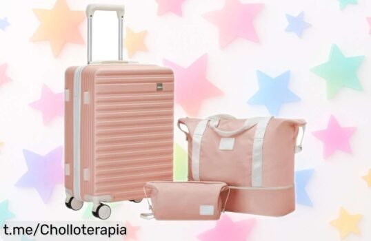 Set de 3 maletas ultraligeras Joyway con ruedas 360° y bolsa incluida a precio loco, ¡no te quedes sin ellas y viaja ligero con estilo!