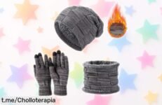 Set térmico de bufanda, gorro y guantes JXCTNNU con pantalla táctil a un precio loco, abrígate sin renunciar al estilo y disfruta del frío como nunca ¡No te lo pierdas!