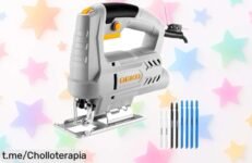 Sierra de calar Dekopro 400W: ¡corta madera, metal y plásticos con velocidad variable a un precio loco! No te quedes sin ella para dar vida a tus proyectos DIY.