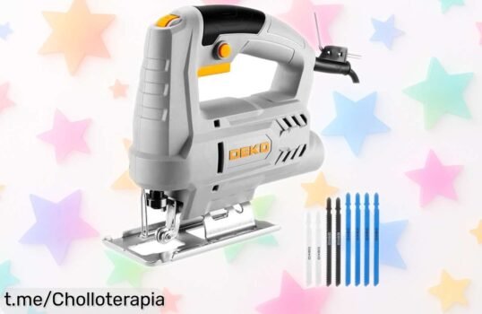 Sierra de calar Dekopro 400W: ¡corta madera, metal y plásticos con velocidad variable a un precio loco! No te quedes sin ella para dar vida a tus proyectos DIY.