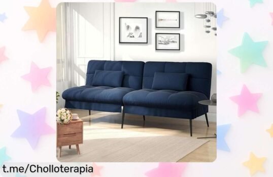 Sofá cama de dos plazas Comhoma con respaldo ajustable, ¡un ofertón que hará felices a tus invitados! Aprovecha esta oportunidad antes de que desaparezca.